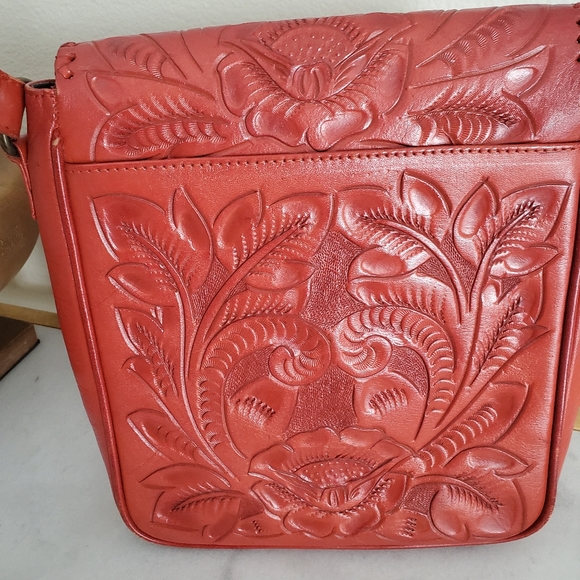 Hand Tooled Burnt Orange Leather Mexico - Picture 8 of 16